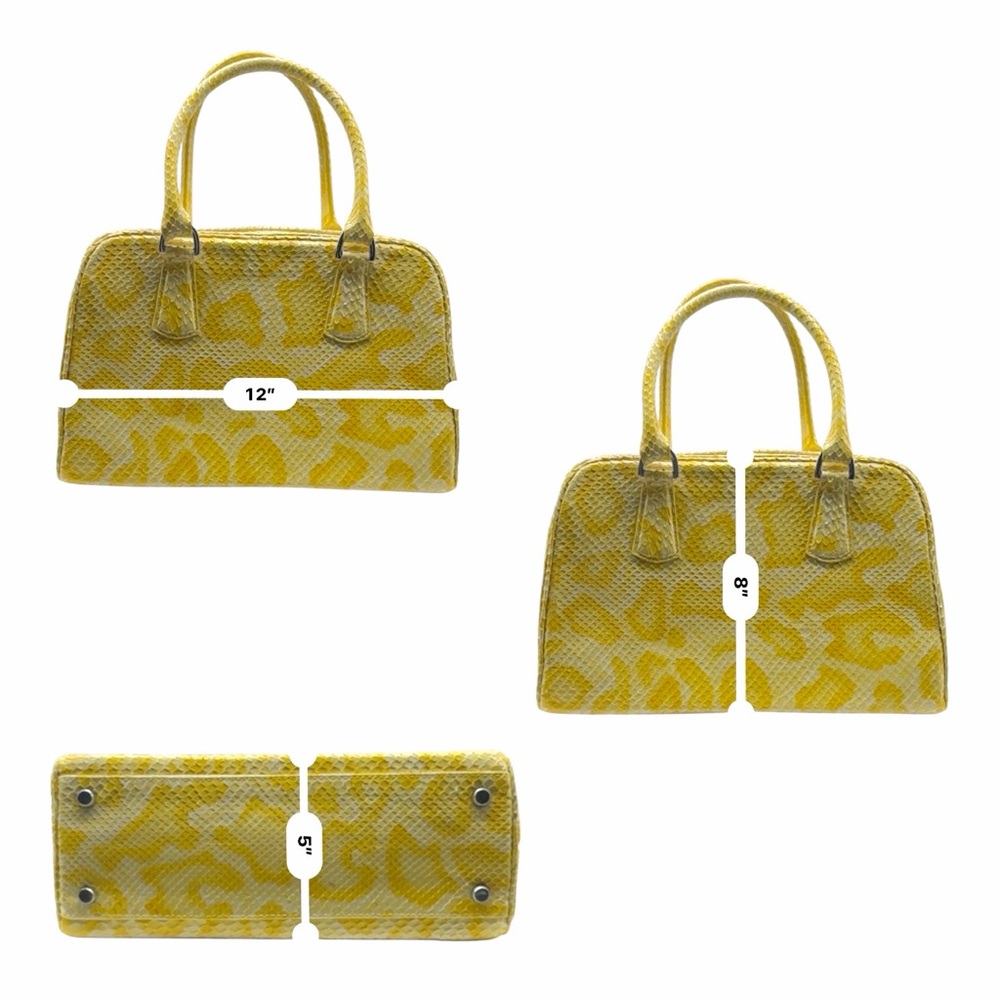 Dennis Basso Snakeskin Leather Python Yellow Hand… - image 8